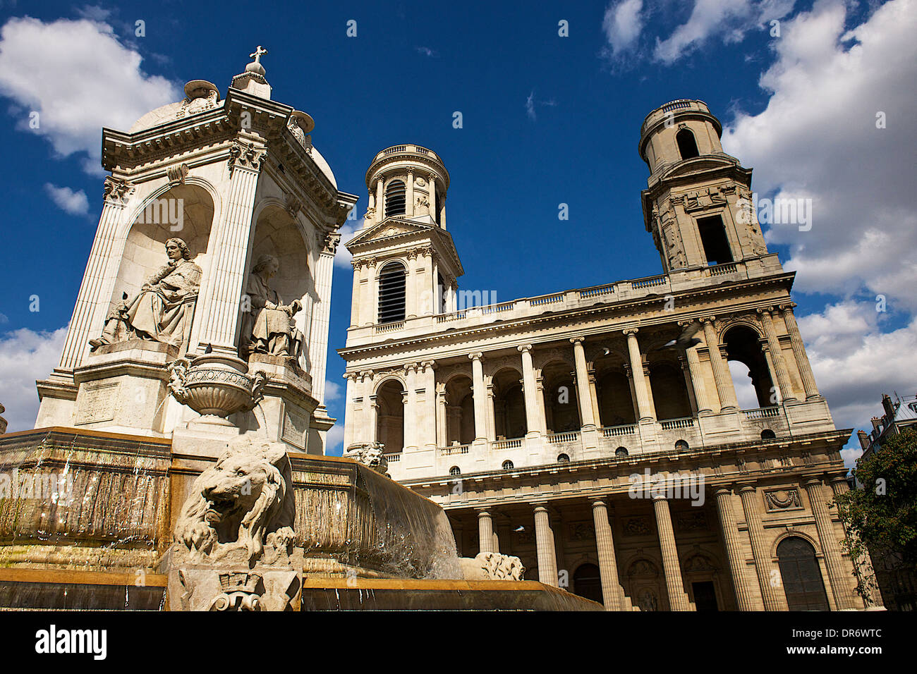 Saint Sulpice Fountain and Church in Paris, France Stock Photo Alamy