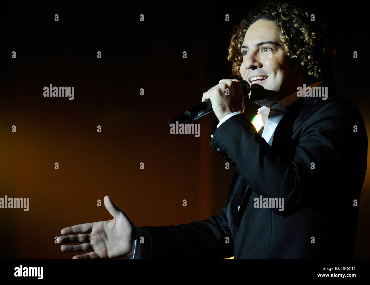 The Spanish singer David Bisbal at a concert in Palma de Majorca. Stock Photo