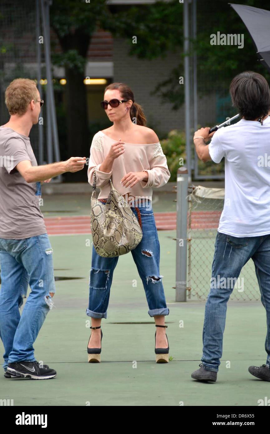 Noomi Rapace Filming scenes from 'Dead Man Down' New York City, USA