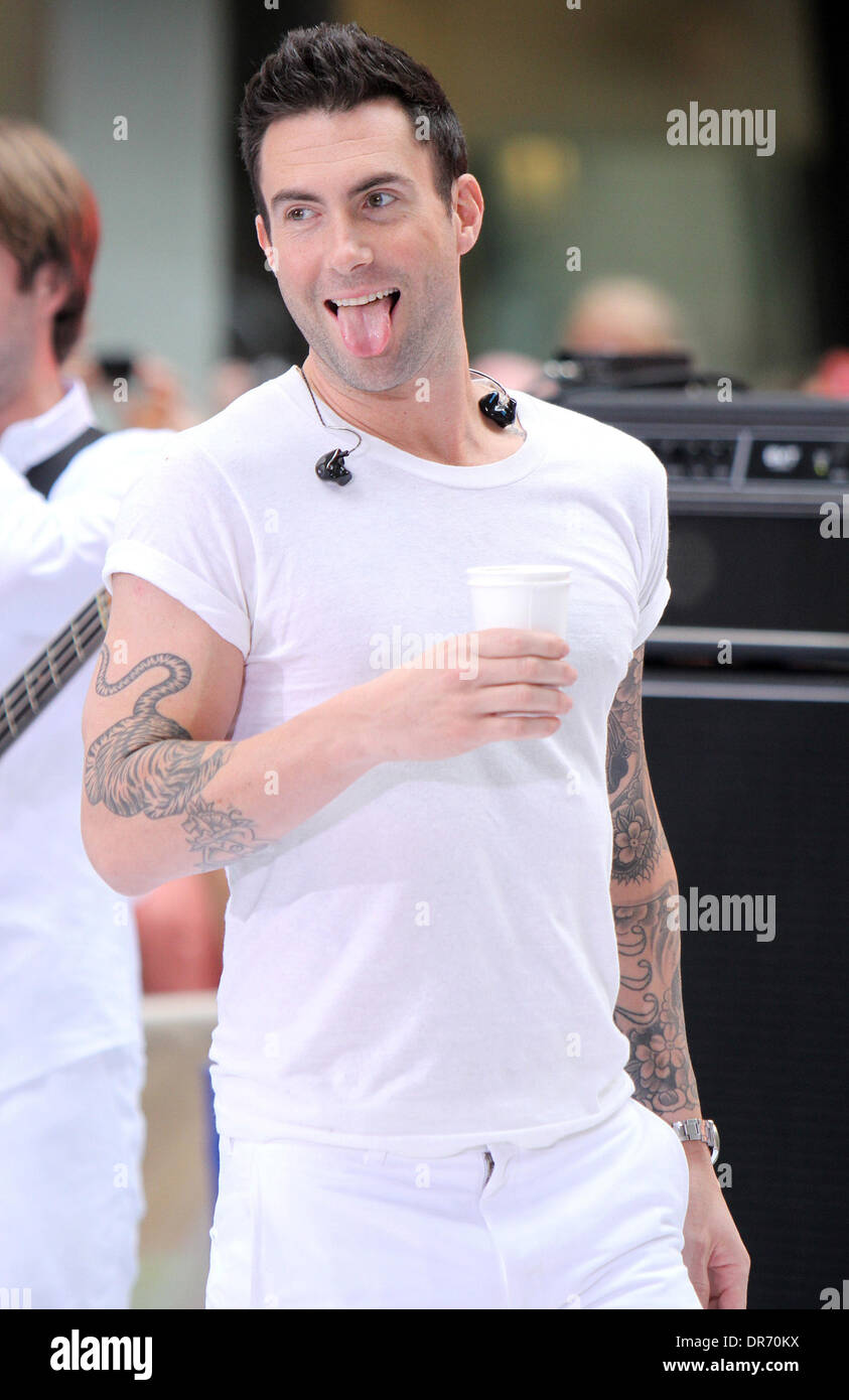 Adam Levine Maroon 5 perform live at Rockefeller Center as part of the