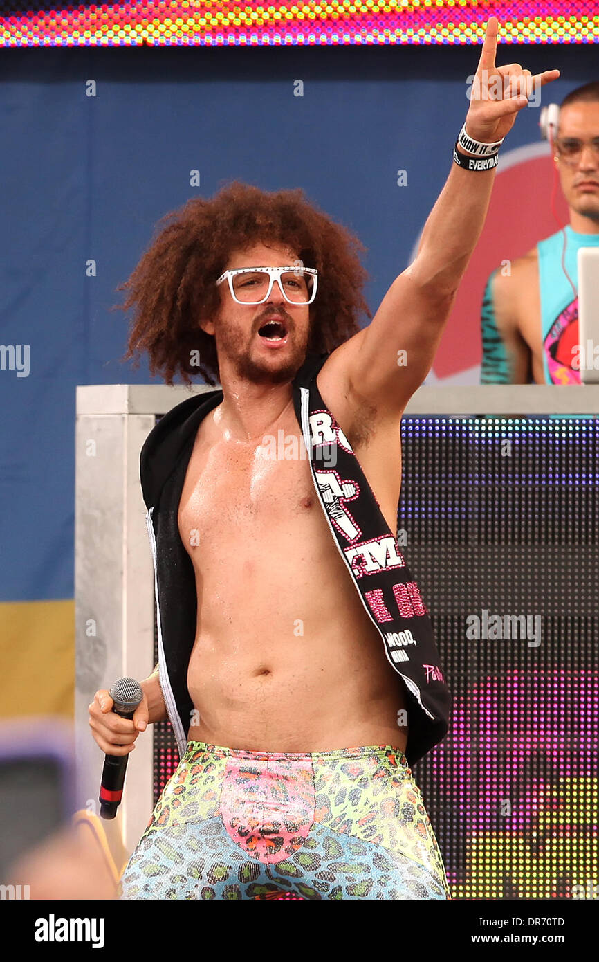 Redfoo LMFAO performs live in Central Park as part of Good Morning