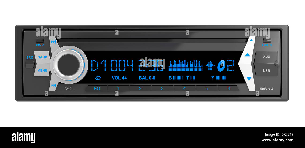 Car audio player isolated on white Stock Photo Alamy