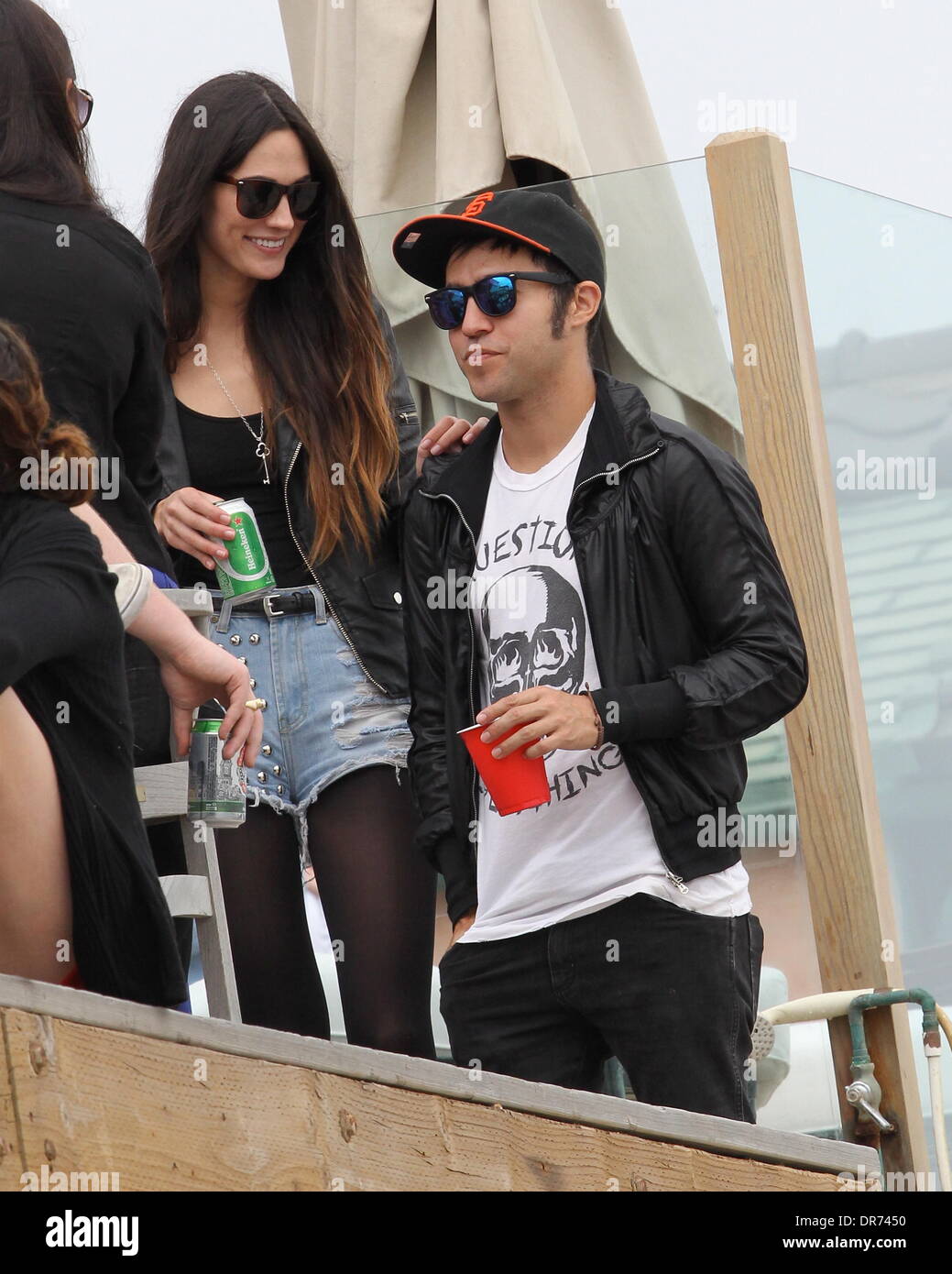 Pete Wentz and his girlfriend Meagan Camper attend an Independence Day