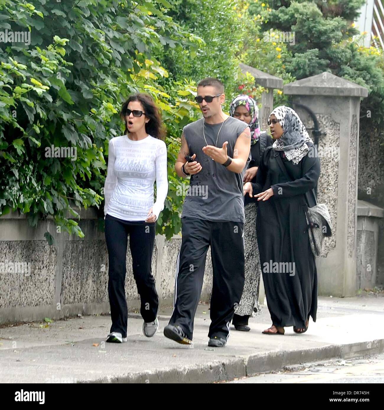 Claudine Farrell and Colin Farrell Colin Farrell dressed casually in Adidas  tracksuit bottoms as he goes for a power walk with his sister along  Sandymount Strand Dublin, Ireland - 05.07.12 Stock Photo - Alamy