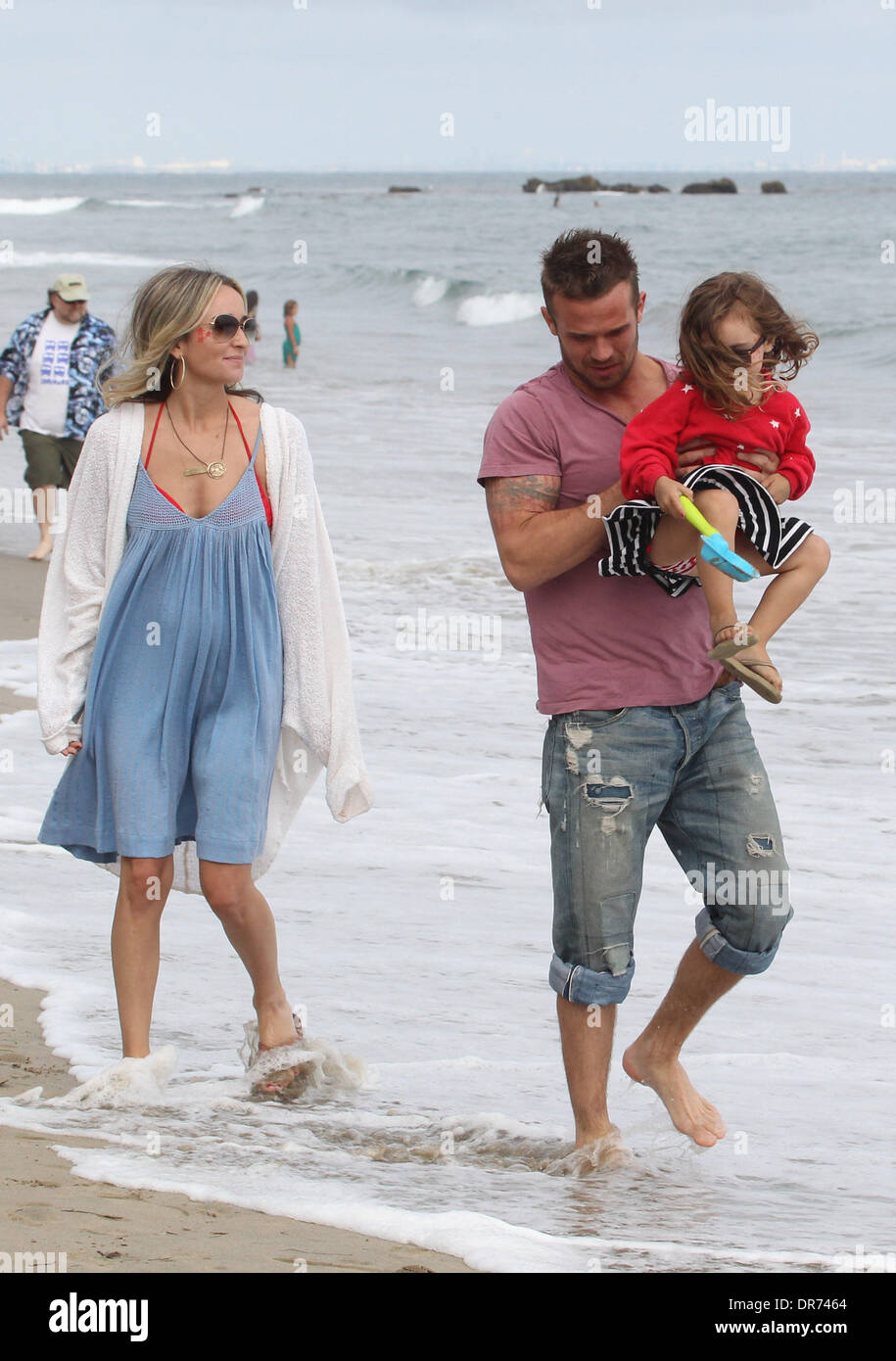 Cam Gigandet and his wife Dominique Geisendorff walk with their daughter  Everleigh Ray Gigandet on the beach in Malibu on the 4th of July Los  Angeles, California - 04.07.12 Stock Photo - Alamy