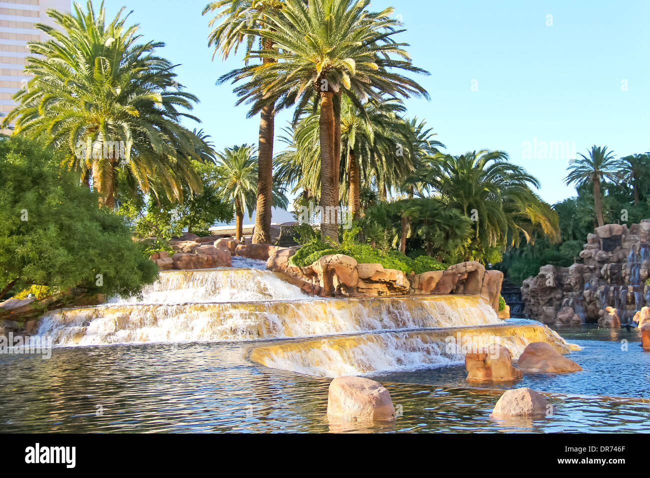 Waterfall at the hotel in Las Vegas Stock Photo