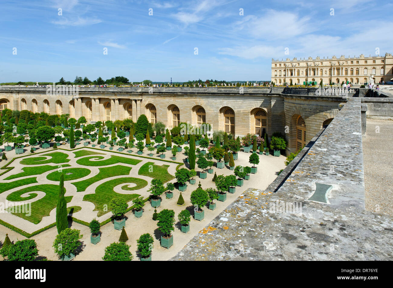 France, Region ├Äle-de-France, Departement Yvelines, Palace of Versailles, Orangerie and garden Stock Photo