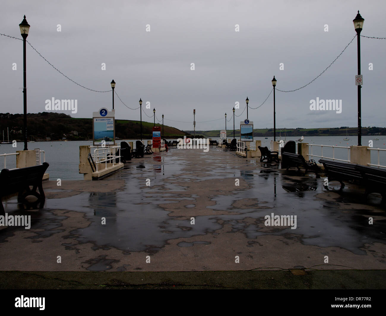 Prince of Wales Pier in winter, Falmouth, Cornwall, UK Stock Photo