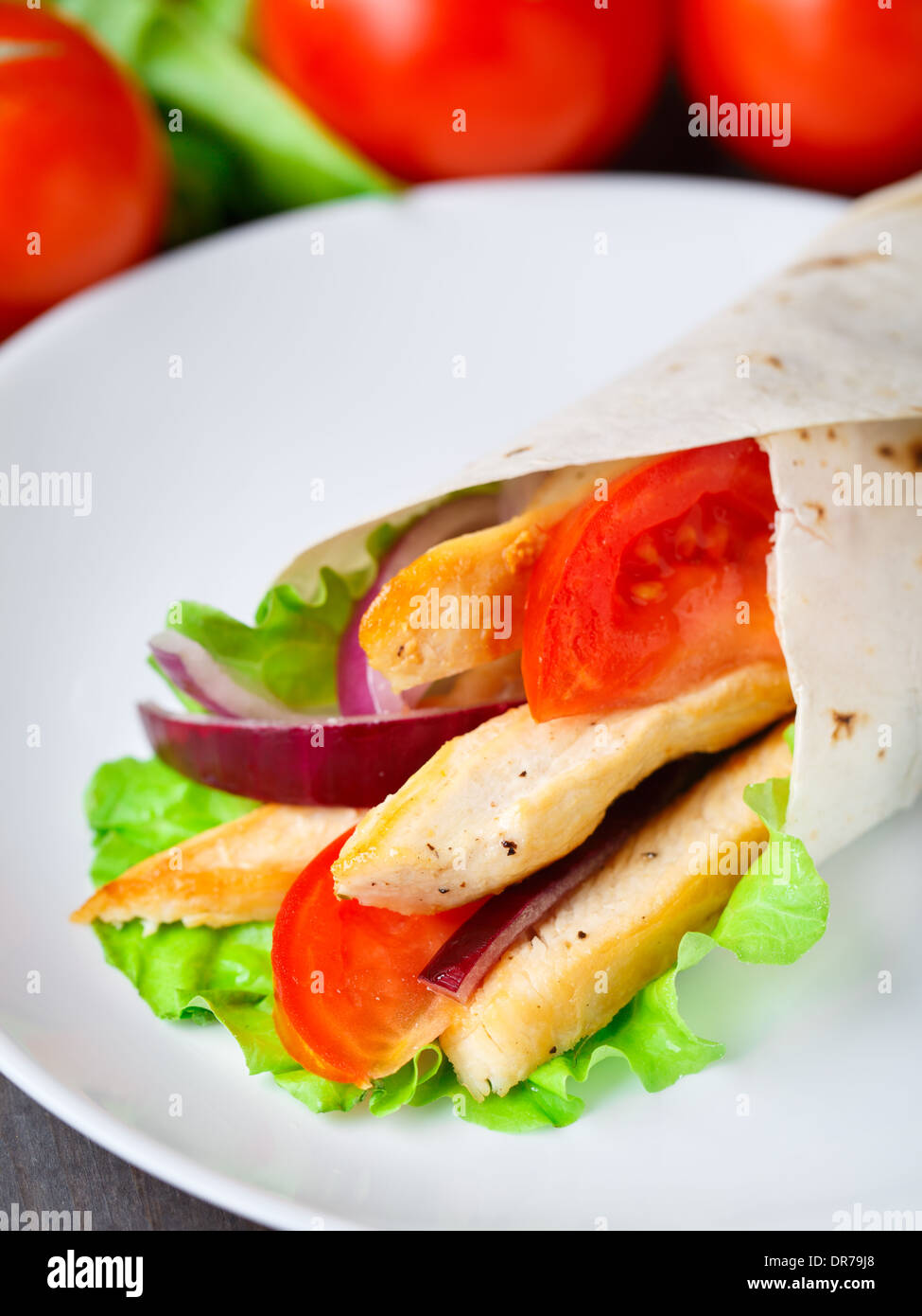 Chicken kebab wrap Stock Photo Alamy