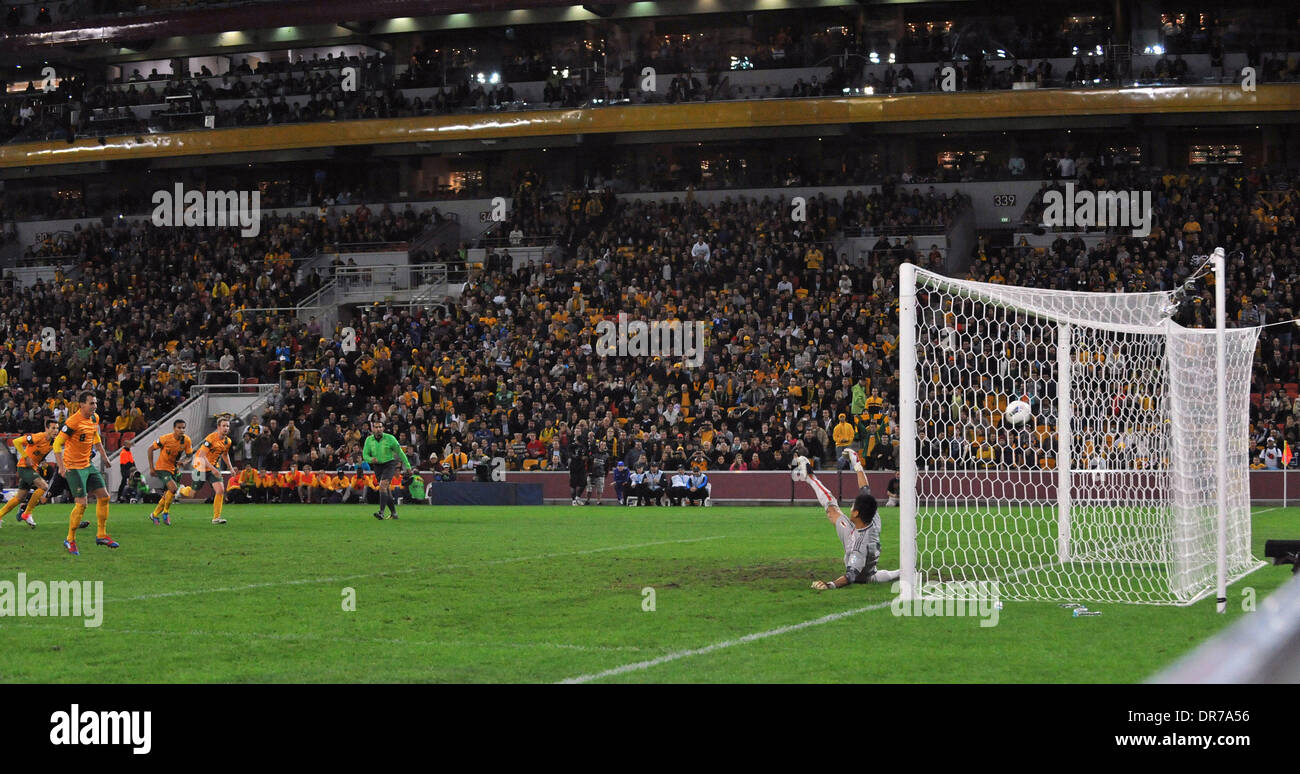 Match Action FIFA World Cup Qualifier - Australia 1 - 1 Japan - held at Suncorp Stadium Brisbane, Australia - 11.06.12 Stock Photo