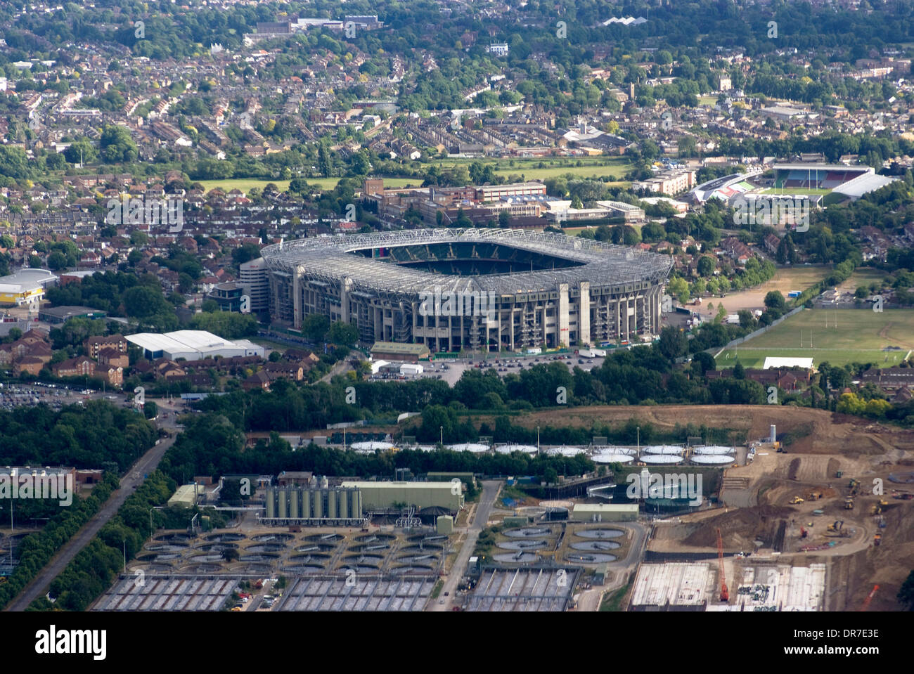 Aerial view of Twickenham rugby Stadium, Twickenham, England Stock Photo
