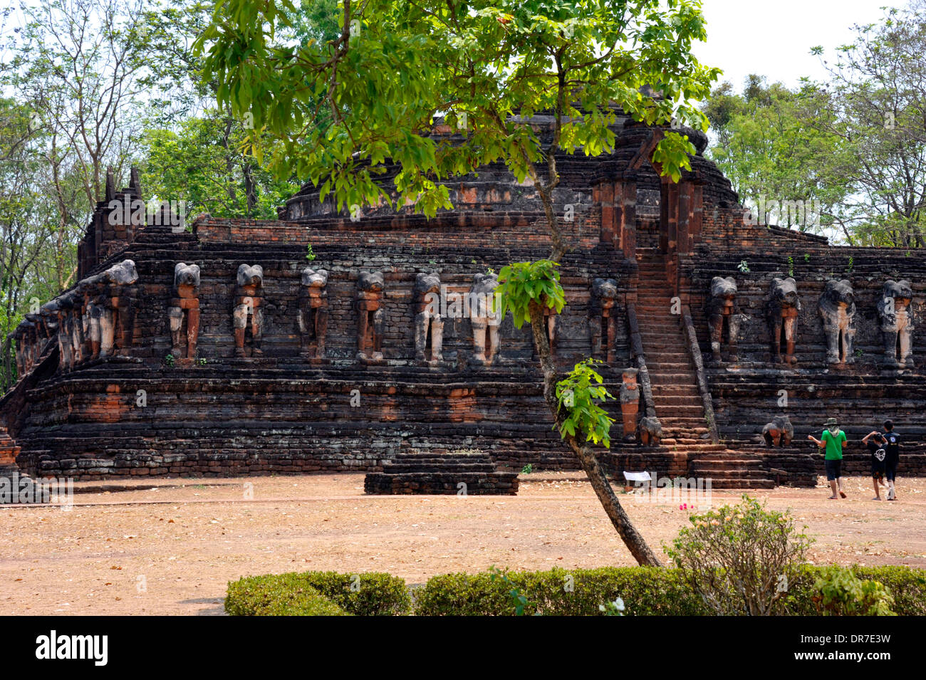 Ancient palace ruins at Kamphaeng Phet, Thailand. Stock Photo