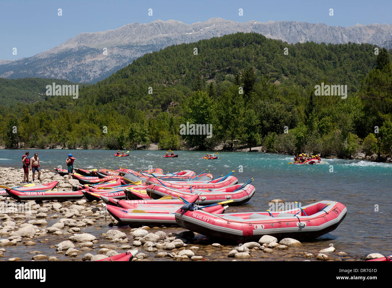 Rafting in Köprülü Kanyon River Antalya Turkey Stock Photo