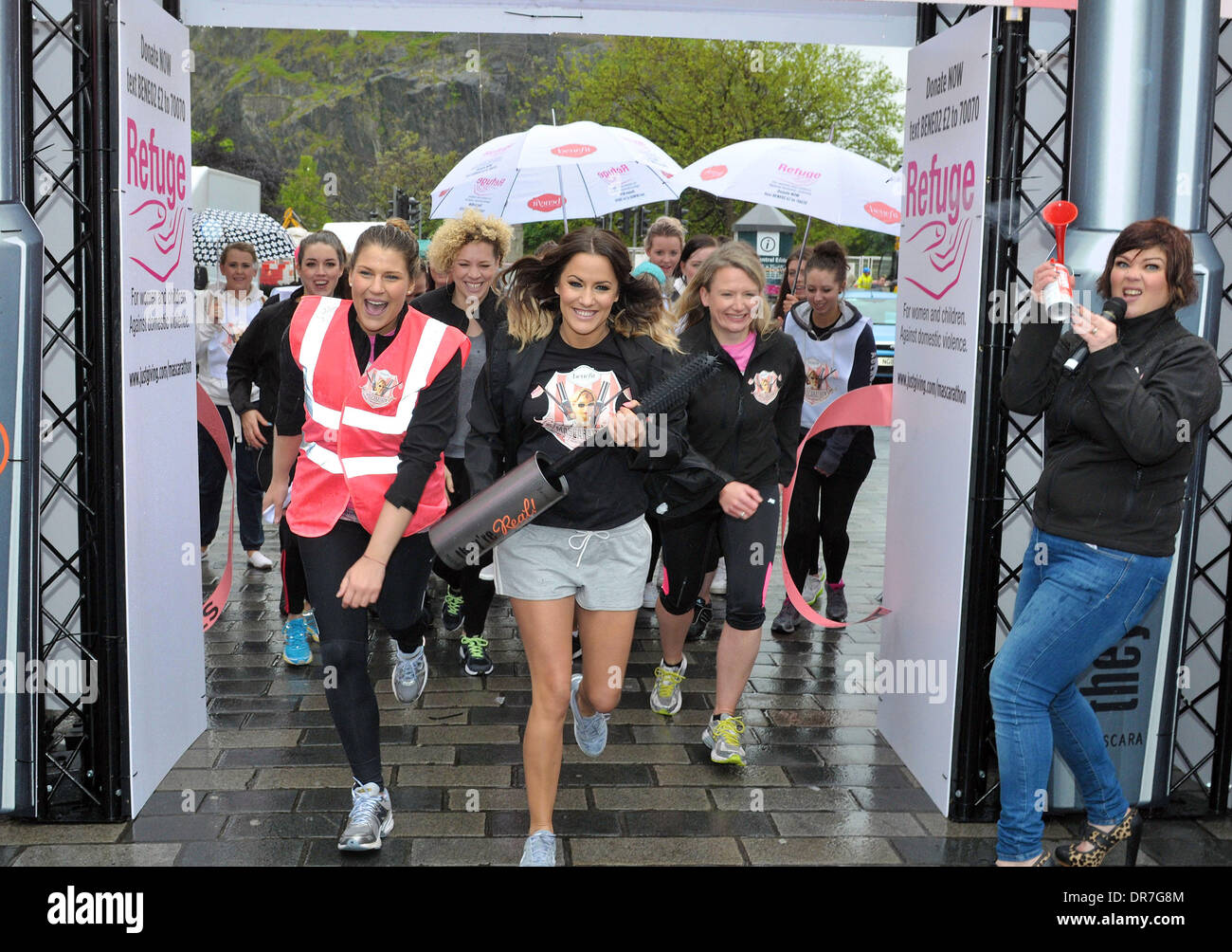 Caroline Flack launches the Benefit Cosmetics 'mascarathon' –  a charity run aimed to raise awareness and funds for the Women’s Domestic Violence charity  Edinburgh, Scotland - 15.06.12 Stock Photo