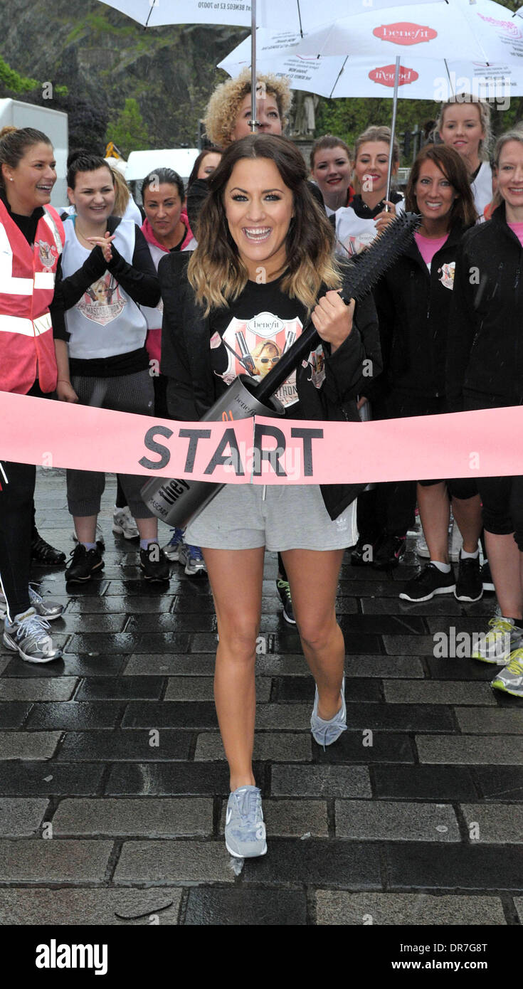 Caroline Flack launches the Benefit Cosmetics 'mascarathon' –  a charity run aimed to raise awareness and funds for the Women’s Domestic Violence charity  Edinburgh, Scotland - 15.06.12 Stock Photo