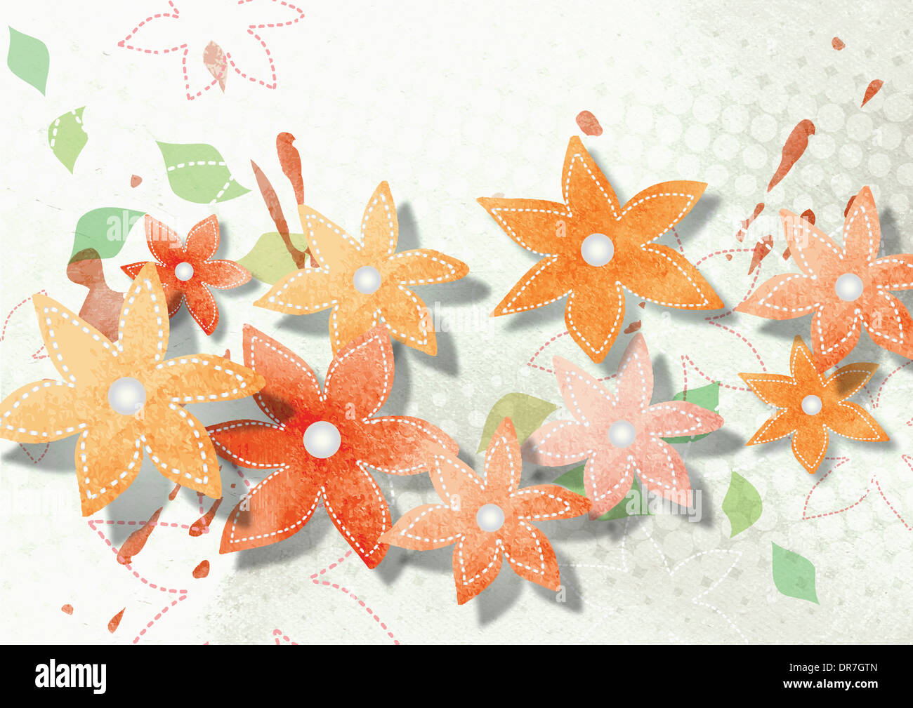 illustration of orange flowers Stock Photo - Alamy