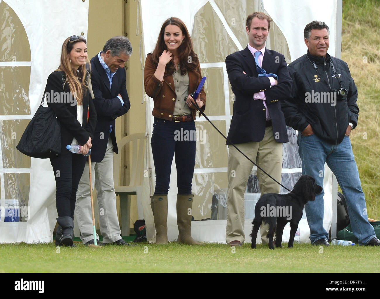 Catherine, Duchess of Cambridge aka Kate Middleton with her dog Lupo at