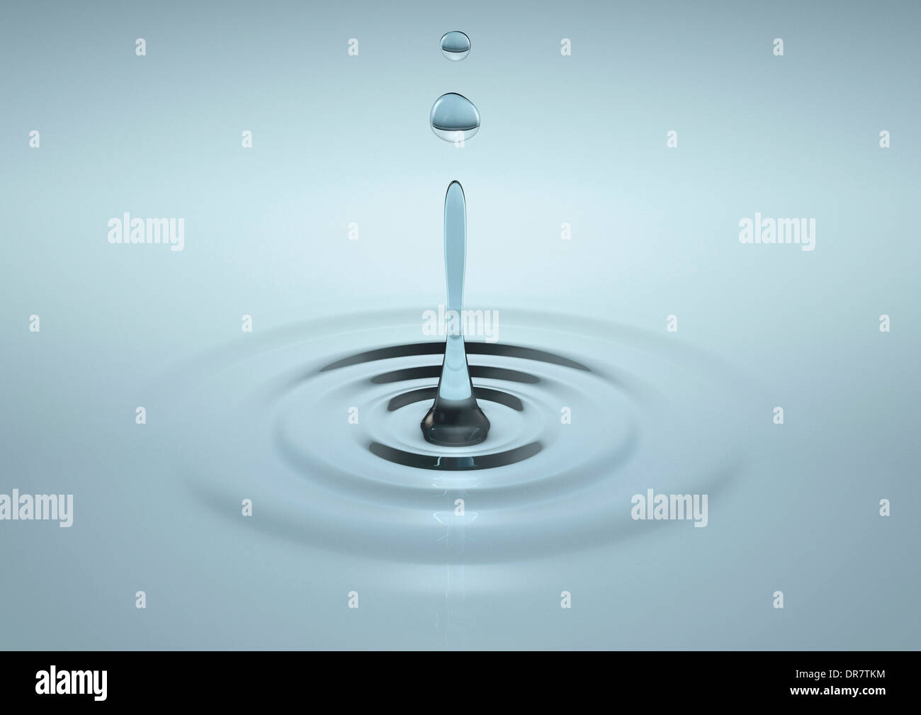 Water droplet and Water splash ripple Stock Photo