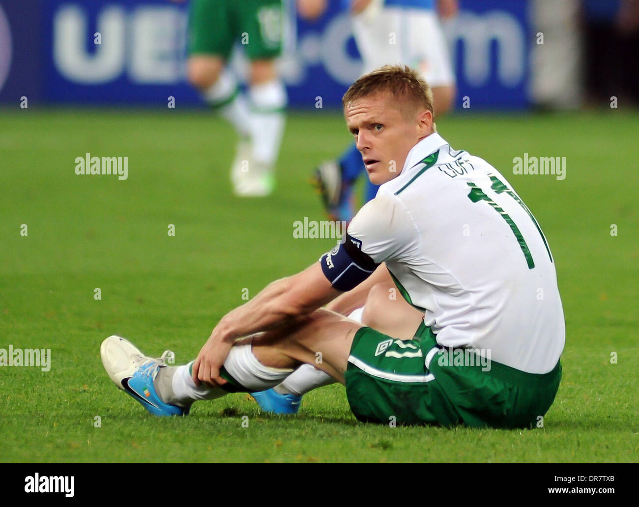 Damien Duff (Fulham FC) in action for Rep of Ireland during the European Championship Group C game between Italy and Ireland at the Municipal Stadium. In Poznan, Poland on June 18, 2012. Italy won the match 2-0 Poznan, Poland - 18.06.12 Stock Photo