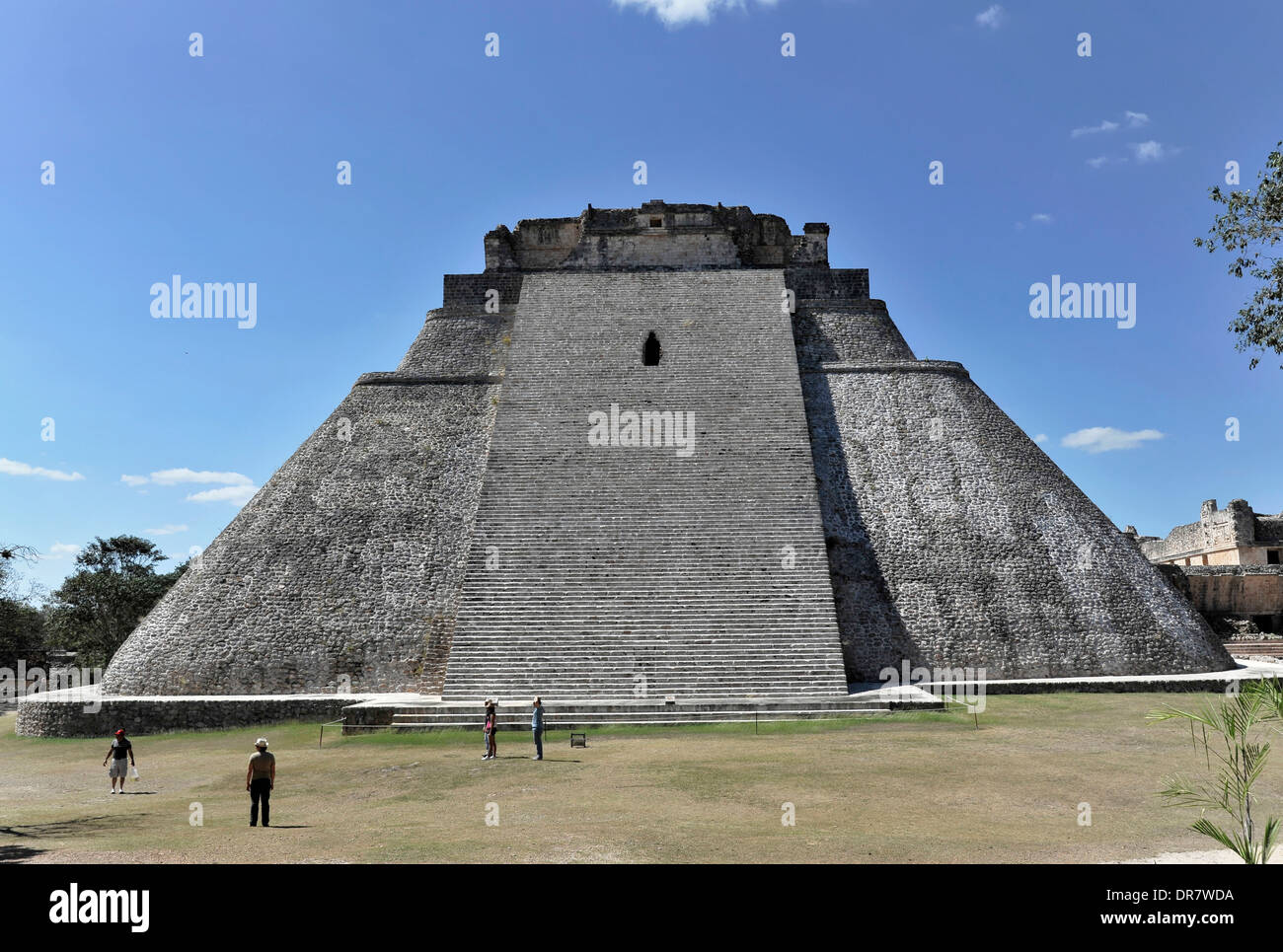 Adivino Pyramid or Pyramid of the Magician, UNESCO World Heritage Site, Uxmal, Yucatán, Mexico Stock Photo
