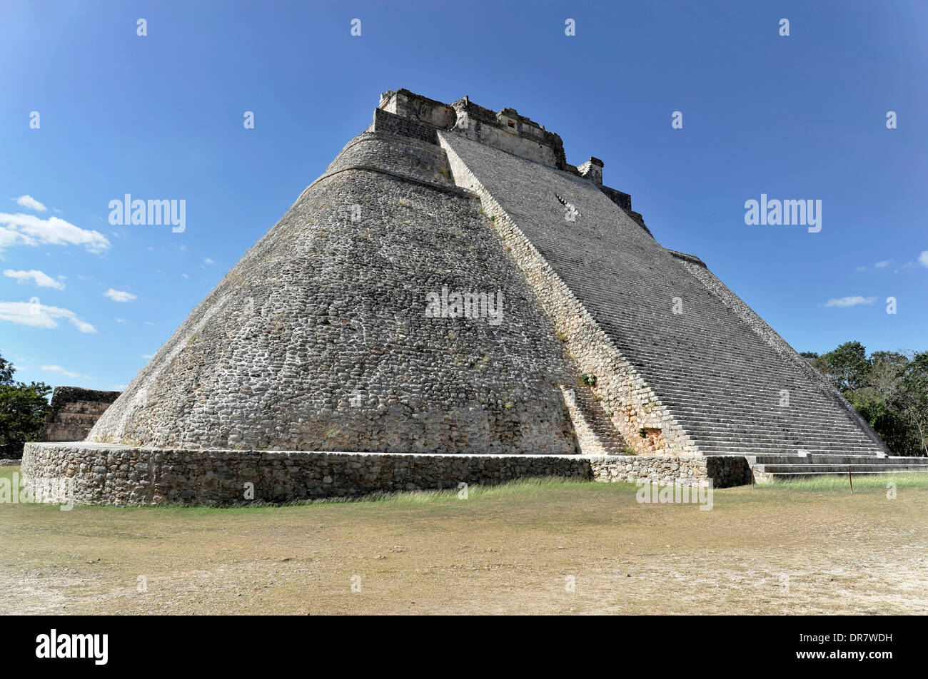 Adivino Pyramid or Pyramid of the Magician, UNESCO World Heritage Site, Uxmal, Yucatán, Mexico Stock Photo