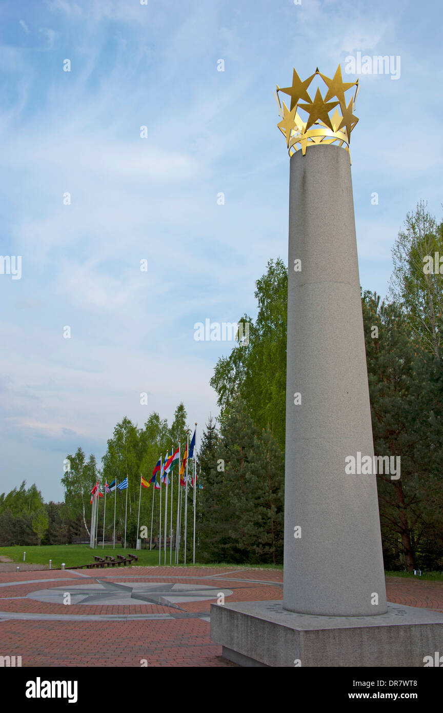 Geographical midpoint or centre of Europe, Purnuskes, Lithuania, Baltic States Stock Photo