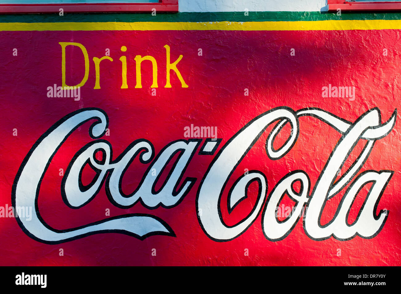 Corporate Logo hand painted sign for Coca Cola drink in Bay Saint ST Louis MS  Mississippi Stock Photo