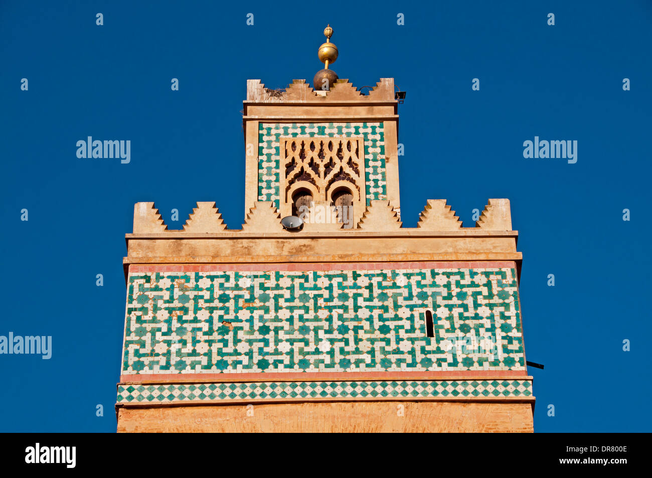 Minaret of the Koutoubia Mosque, Marrakesh, Marrakech-Tensift-El Haouz, Morocco, Maghreb Stock Photo