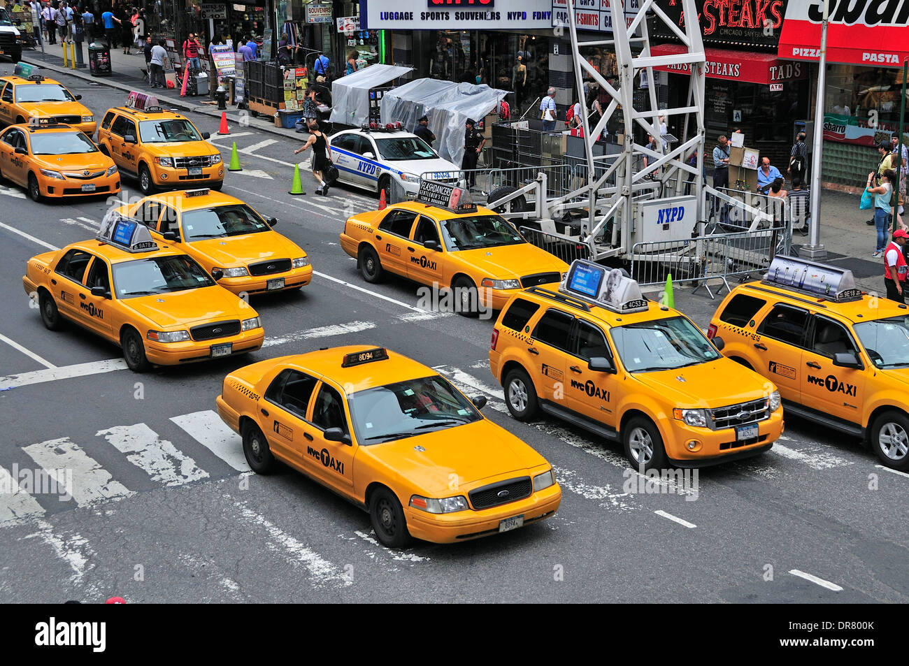 Rush hour, taxis in Times Square, Midtown, Manhattan, New York City, USA Stock Photo