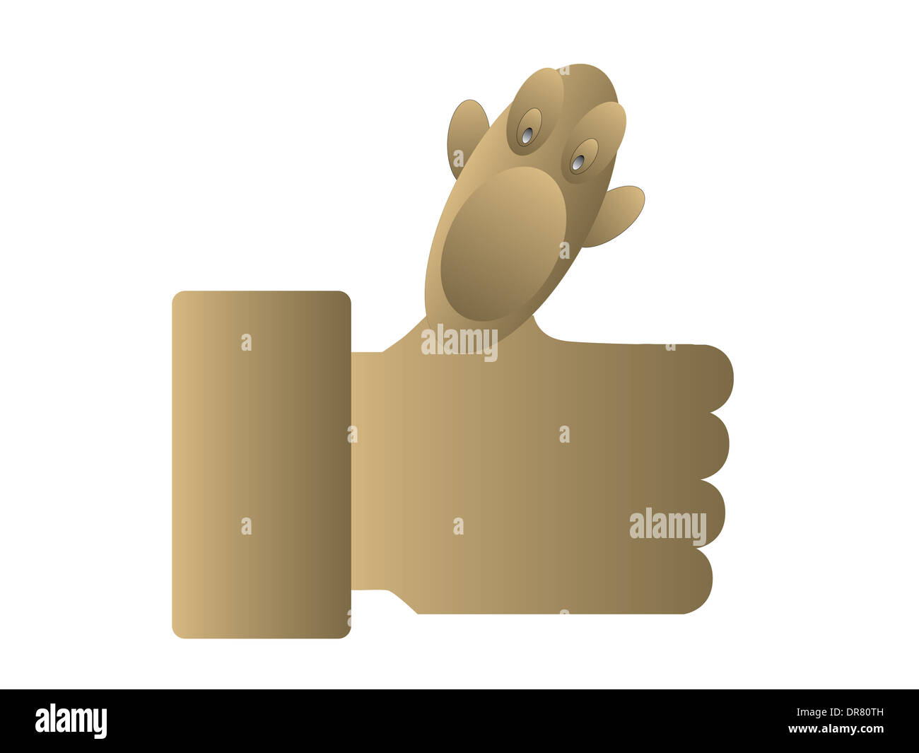 Thumb up brown hand and sleeve like icon Stock Photo - Alamy