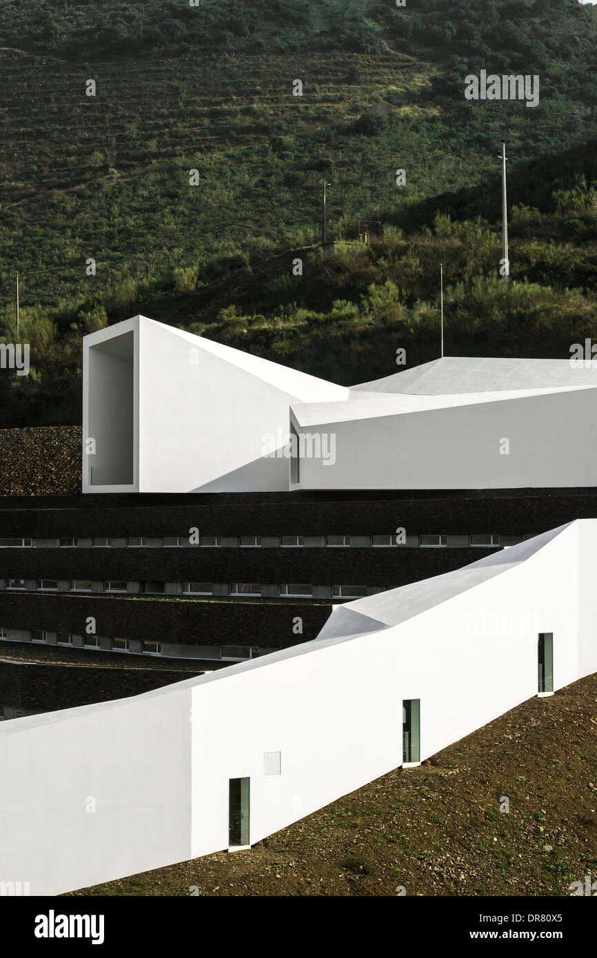 High Performance Rowing Centre, Pocinho ( Foz Coa), Portugal. Architect: Alvaro Andrade Design, 2014. Stock Photo