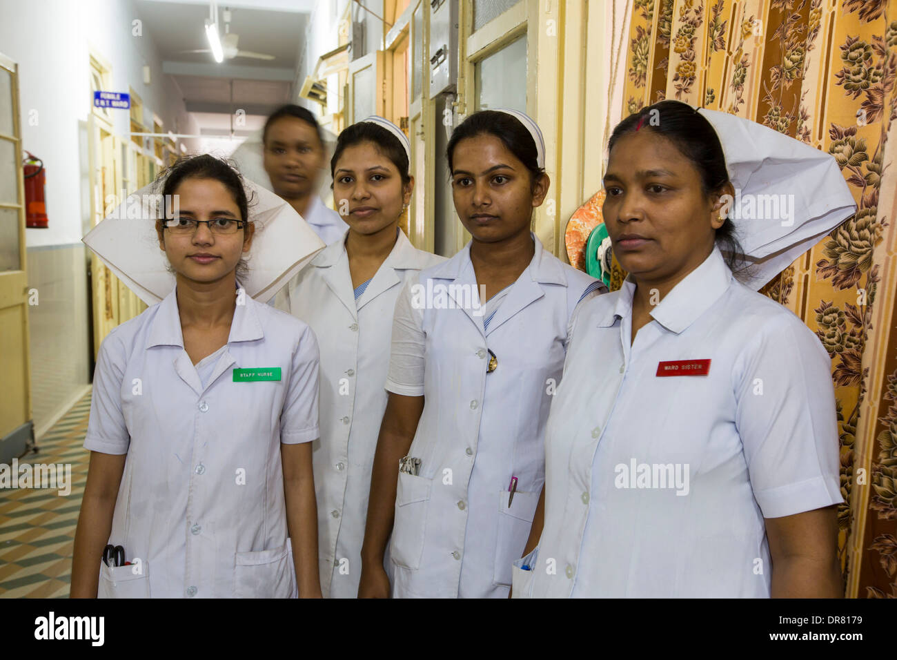 Nurses at the Ramakrishna Mission Seva Pratishthan, a charity hospital