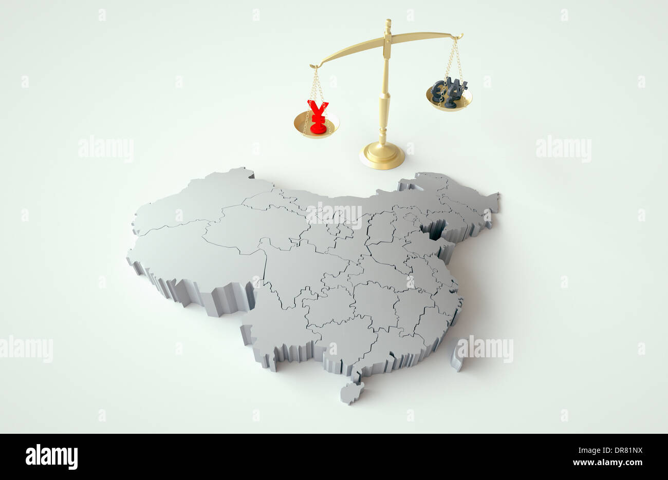 weigh scale next to Chinese map Stock Photo Alamy