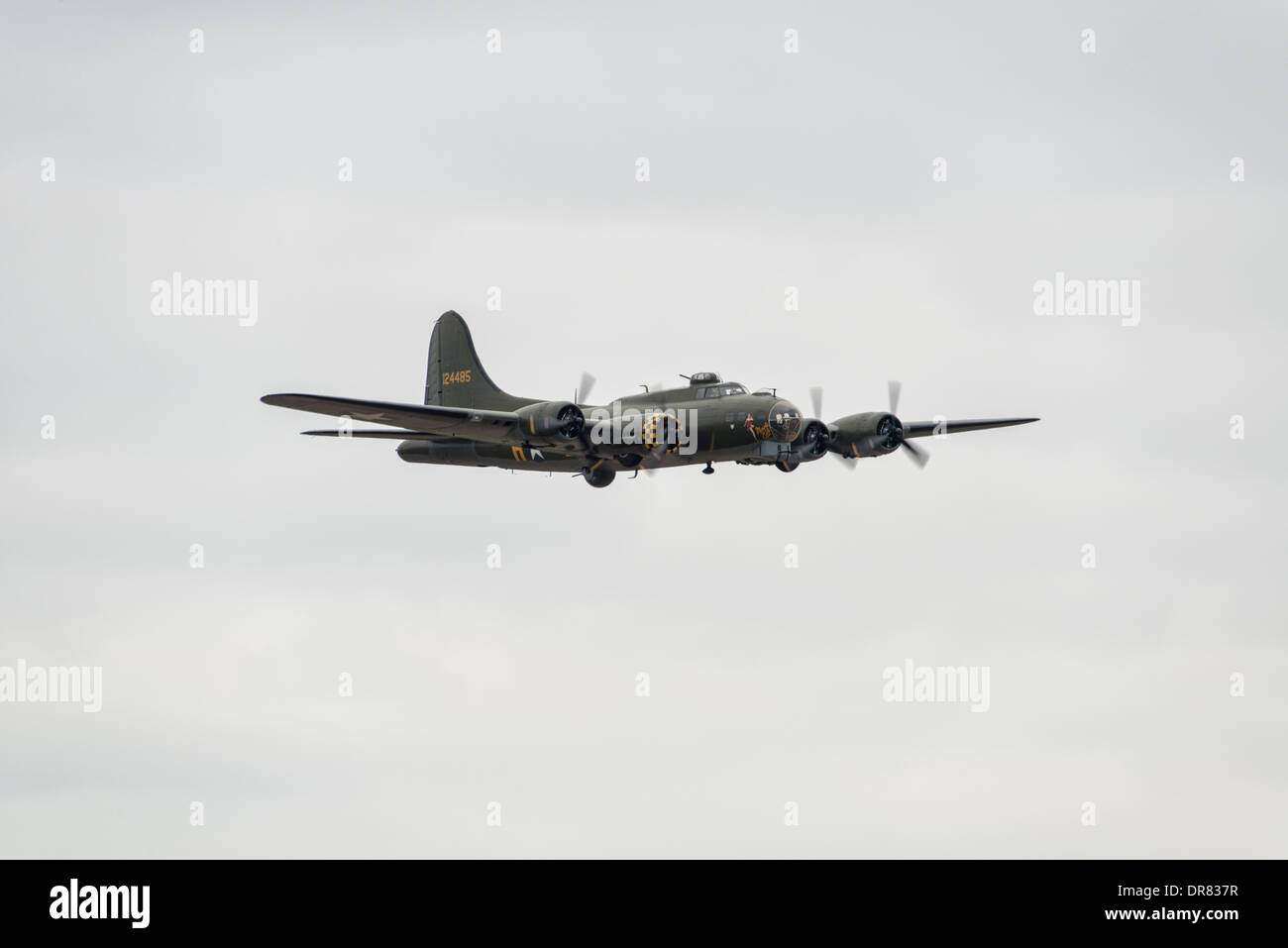 Iconic American World War Two Heavy Bomber Aircraft the B-17 named Sally B displays at 2013 Royal International Air Tattoo Stock Photo