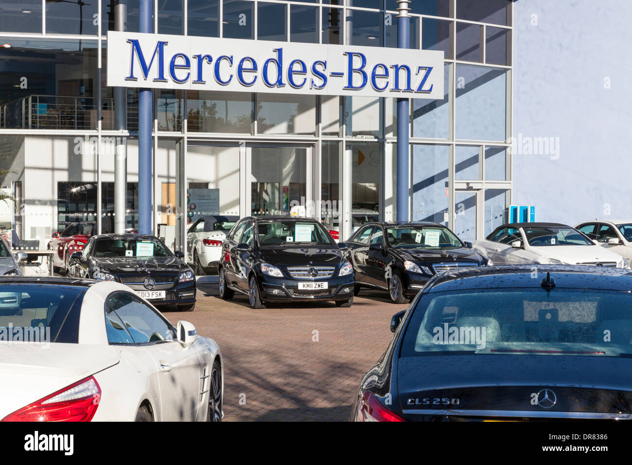 MercedesBenz dealership. Car showroom and forecourt, Nottingham