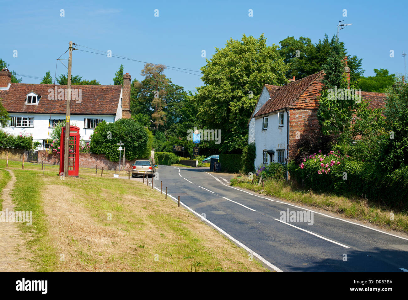 The Village of Betchworth Surrey and the Dolphin Public House Stock