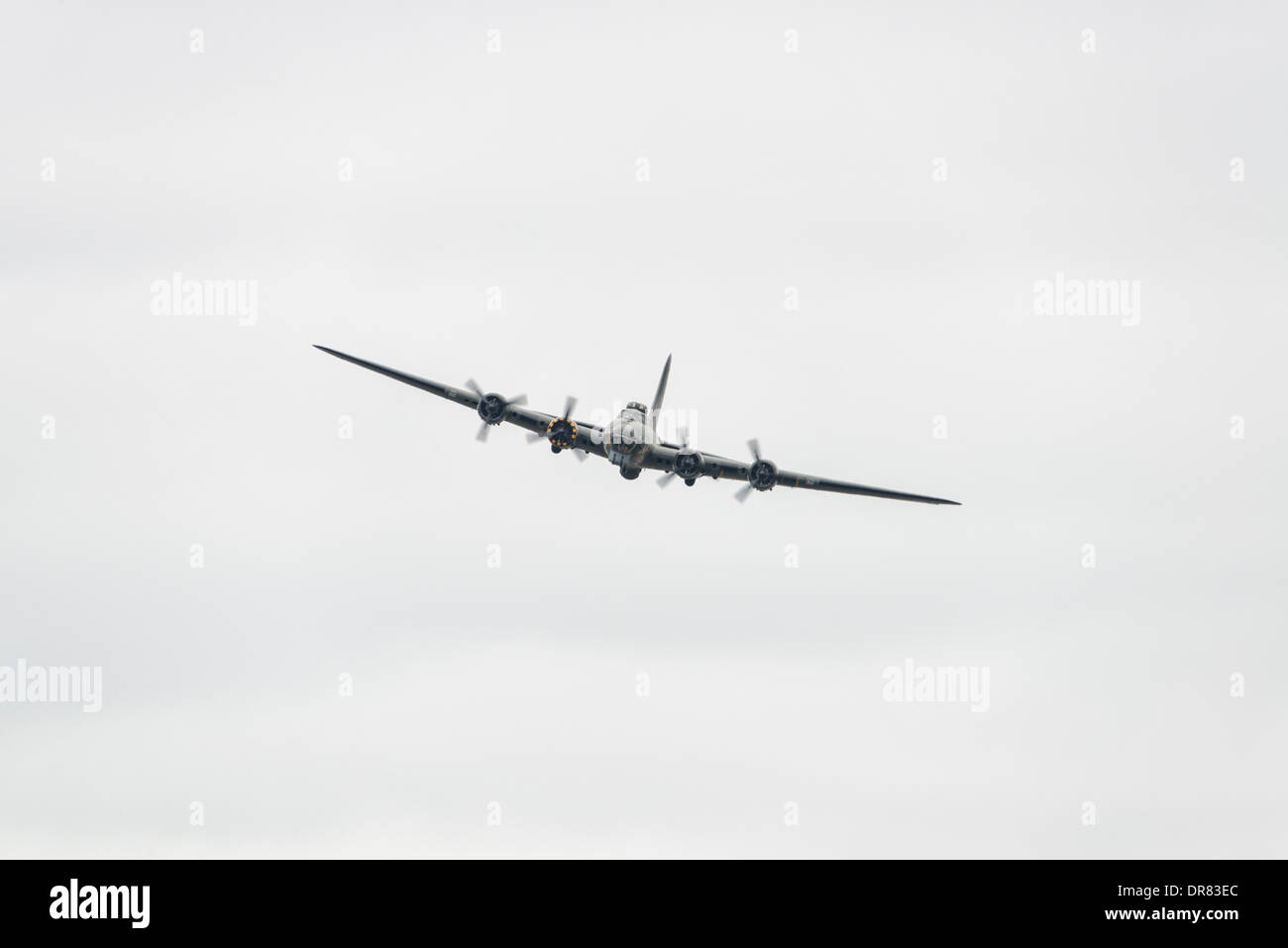 Iconic American World War Two Heavy Bomber Aircraft the B-17 named Sally B displays at 2013 Royal International Air Tattoo. Stock Photo