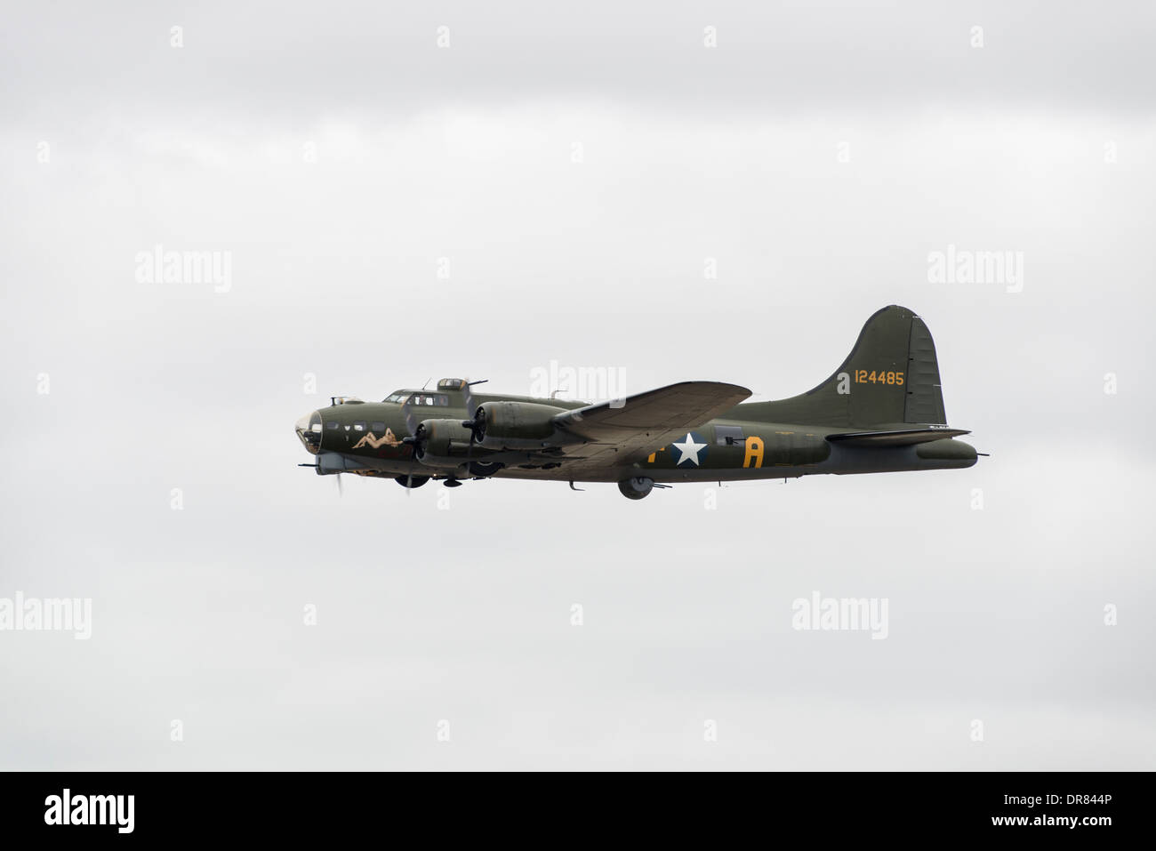 Iconic American World War Two Heavy Bomber Aircraft the B-17 named Sally B displays at 2013 Royal International Air Tattoo Stock Photo