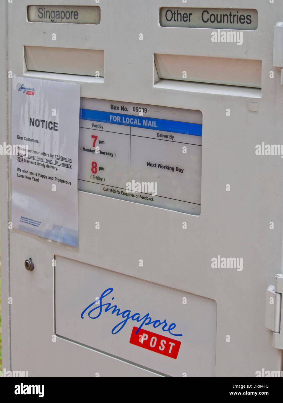 Post office box in Chinatown, Singapore Stock Photo - Alamy