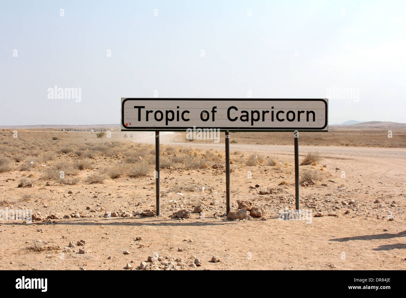 Tropic of Capricorn sign in the Namib Desert,Namibia.Africa. Stock Photo