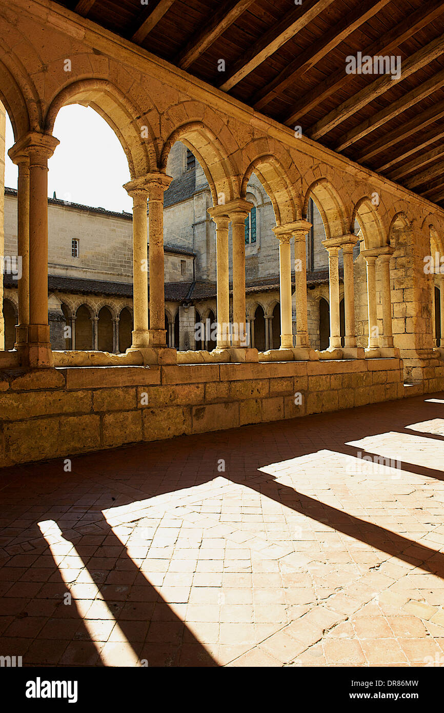 Corridor of medieval building, Saint-Emilion, France Stock Photo