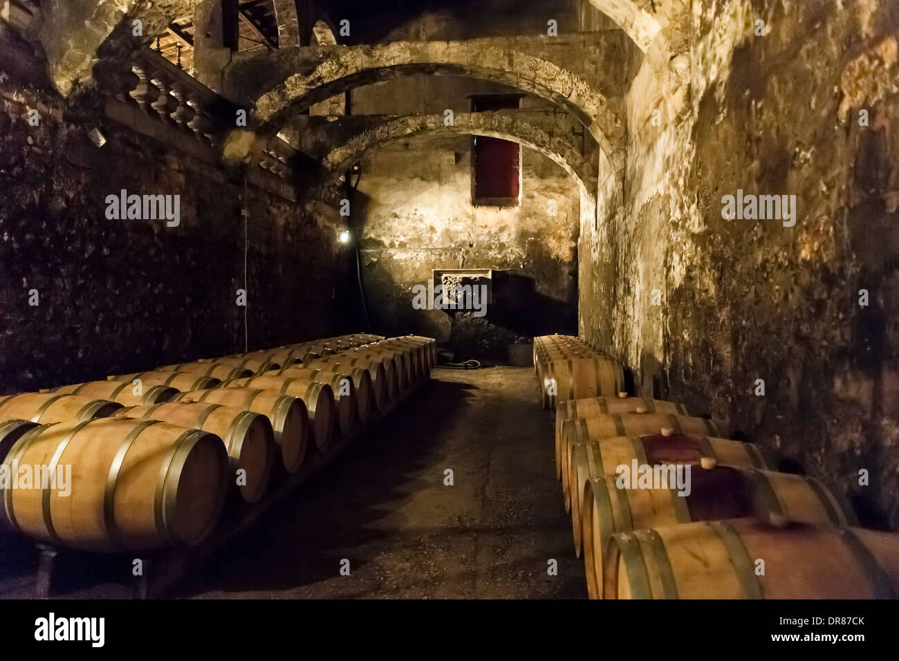 Cellar at Chateau du Taillan, Bordeaux, France Stock Photo Alamy