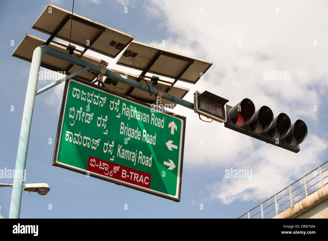 Solar traffic lights in Bangalore, Karnataka, India Stock Photo Alamy