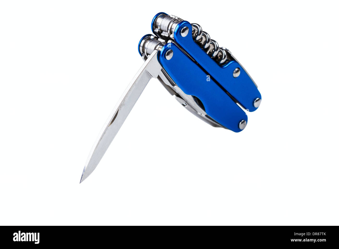 steel folding multitool isolated on white background Stock Photo