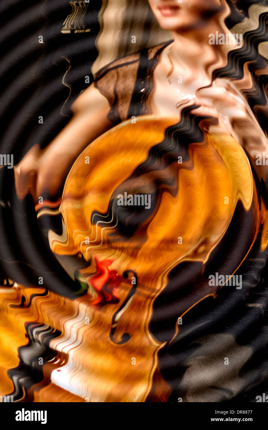 Strings Explosion Notes Abstract image of explosion sound from the strings of a violoncello in ...