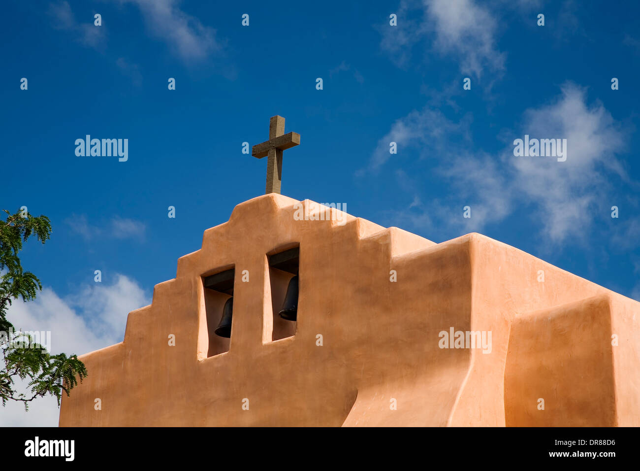 Front, 1st Presbyterian Church, Santa Fe, New Mexico USA Stock Photo