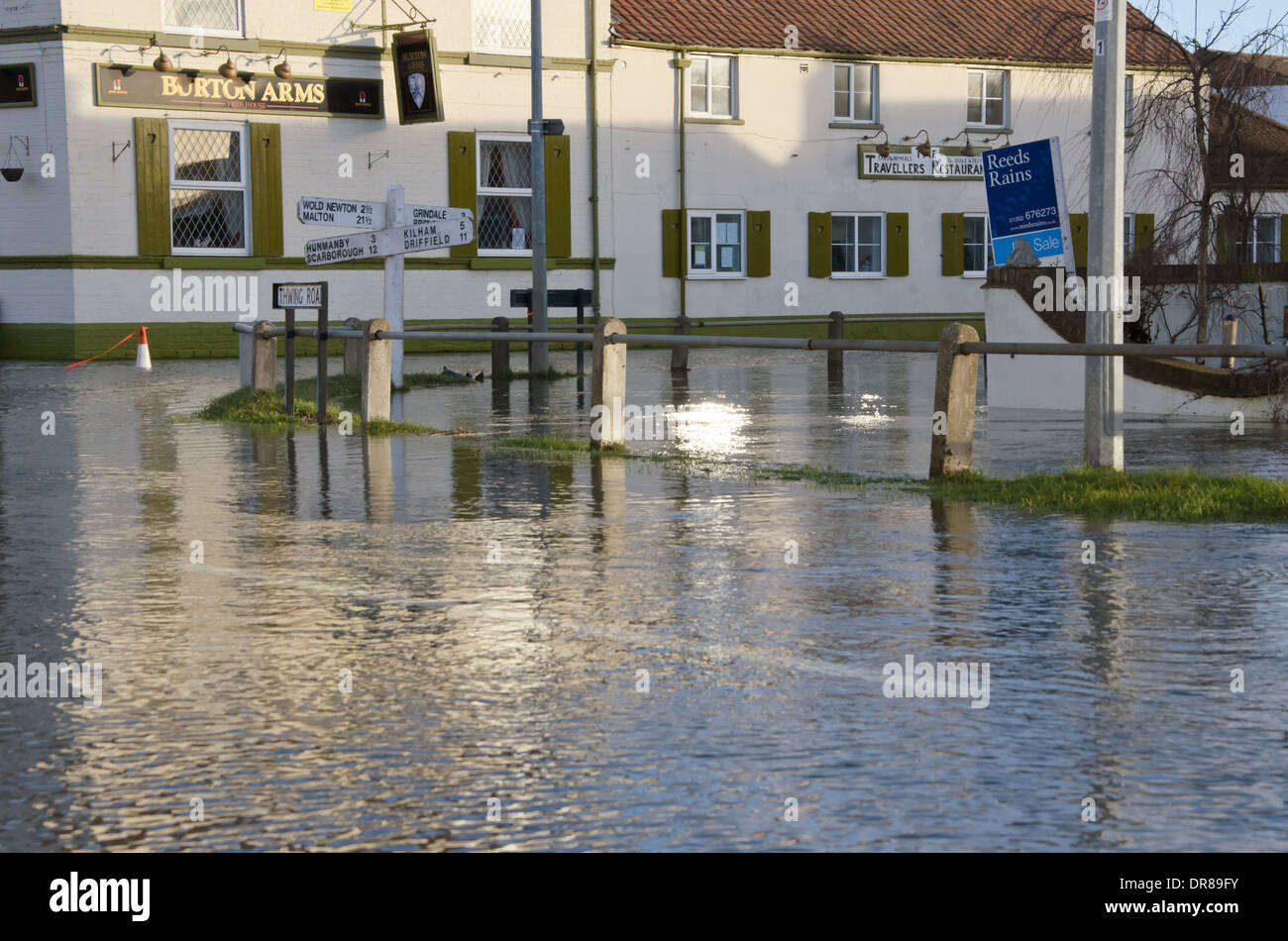 Burton Fleming East Yorkshire UK following heavy rainfall severe