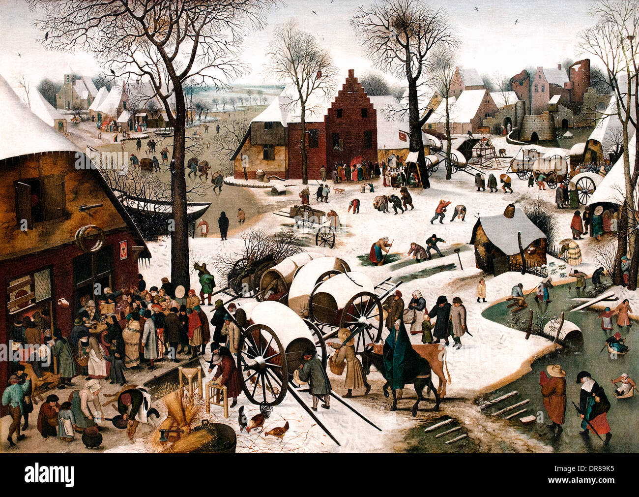 Pieter Brueghel the Younger 1564 - 1638 Antwerp Flemish  Belgian Belgium The enumeration of Bethlehem Stock Photo