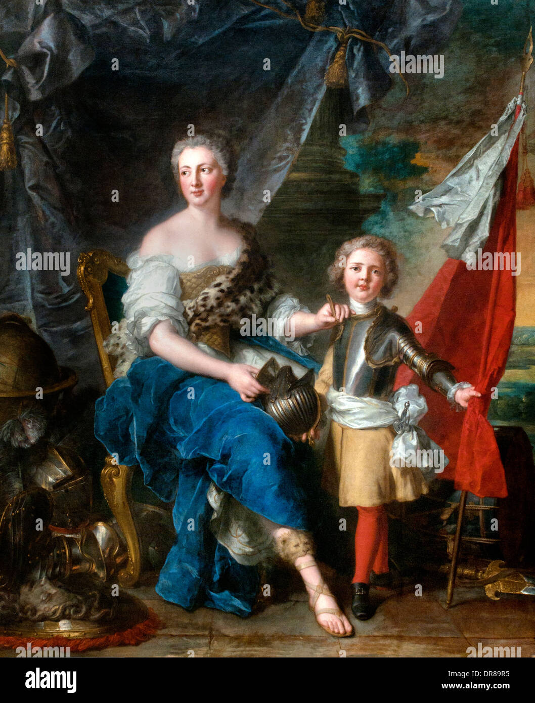 Jean Marc Nattier 1685-1766 Paris. The Duchess of Lambesc and hes brother the count of Brionne. France French Stock Photo