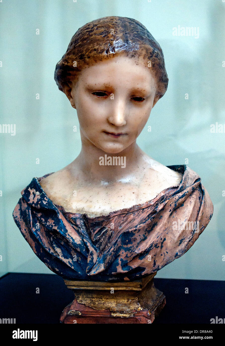 Head of wax Italy 16 Century Italian Stock Photo